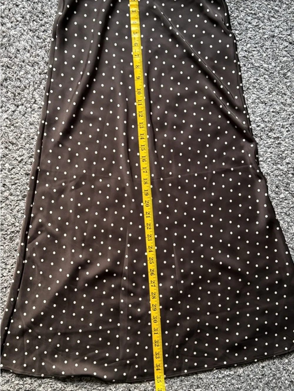 Zara Black Polka Dot Satin Maxi Skirt - Picture 8 of 9